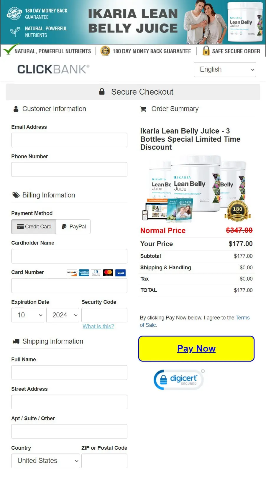 Ikaria Juice Order Form 
